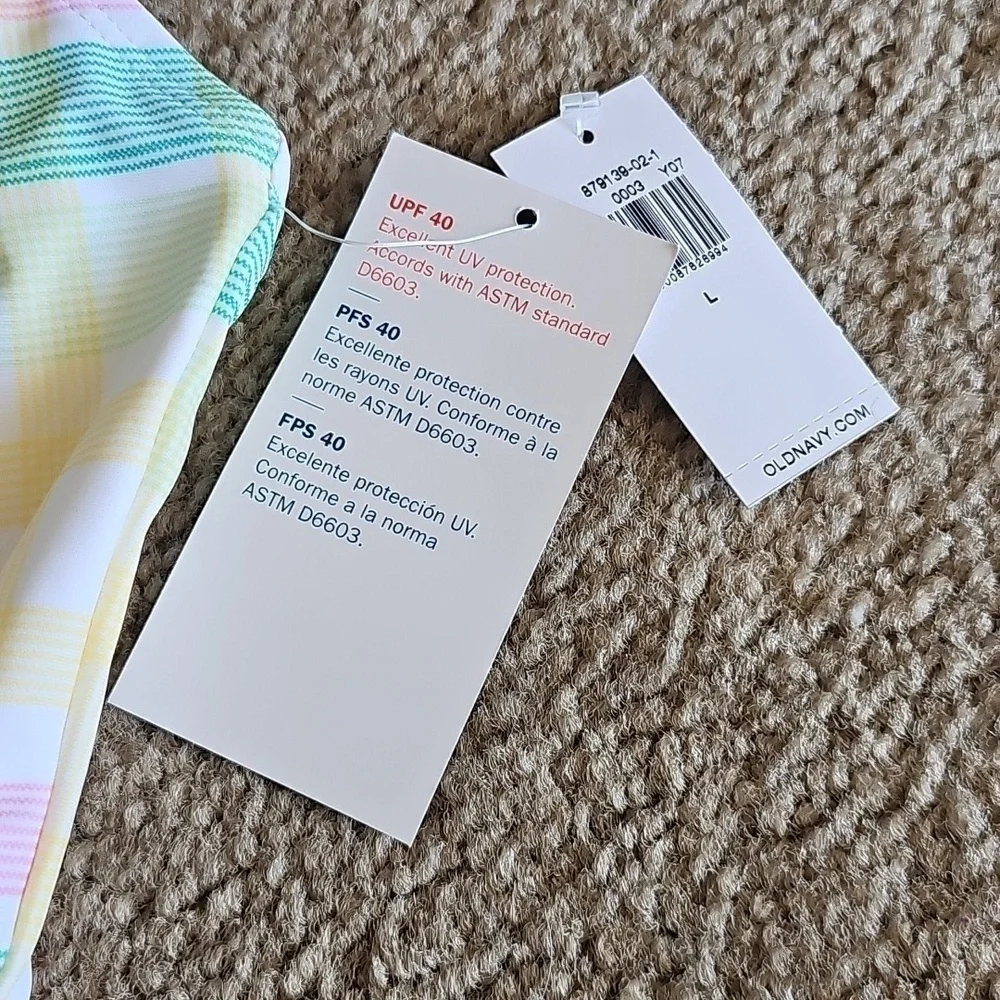 Old Navy Girls Pastel Plaid One Piece Swimsuit Large